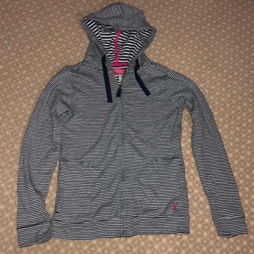 Joules Striped Zip-up Hoodie